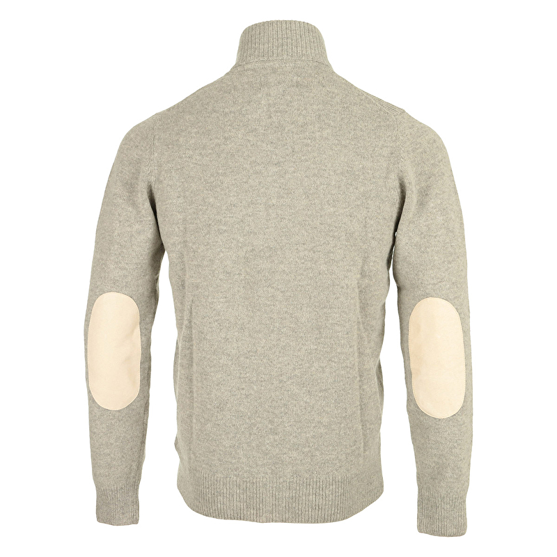 Patch Zip Through Knitted Jumper